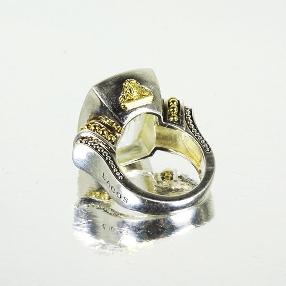 Sterling Silver 18K Yellow Gold White Topaz Ring Size 7 - Picture 7 of 11